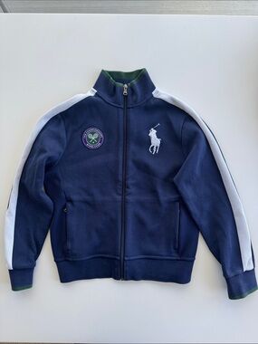 🎾 POLO BY RALPH LAUREN Official Wimbledon Ballkid Track Jacket, sz Medium 10-12